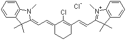 CAS # 199444-11-6, IR-775 chloride, 2-[2-[2-Chloro-3-[2-(1,3-dihydro-1,3,3-trimethyl-2H-indol-2-ylidene)-ethylidene]-1-cyclohexen-1-yl]-ethenyl]-1,3,3-trimethyl-3H-indolium chloride