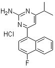 CAS 登录号：199864-86-3, 4-(4-氟-1-萘基)-6-(1-甲基乙基)-2-嘧啶胺盐酸盐