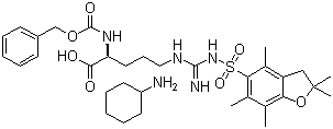 structure of CAS# 200190-89-2, N5-[[[(2,3-二氢-2,2,4,6,7-五甲基-5-苯并呋喃基)磺酰基]氨基]亚氨基甲基]-N2-[(苯基甲氧基)羰基]-L-鸟氨酸和环己胺的化合物