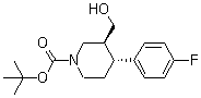 structure of CAS# 200572-33-4, (3S,4R)-4-(4-Fluorophenyl)-3-(hydroxymethyl)-1-piperidinecarboxylic acid tert-butyl ester