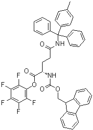 N2-[(9H-Fluoren-9-ylmethoxy)carbonyl]-N-[(4-methylphenyl)diphenylmethyl]-L-glutamine pentafluorophenyl ester molecular structure (CAS 200623-39-8)
