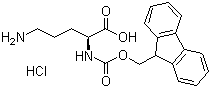 structure of CAS# 201046-57-3, L-(+)-Fmoc-鸟氨酸盐酸盐