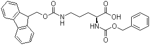 CAS # 201048-68-2, N-Cbz-N'-Fmoc-L-ornithine, N5-[(9H-Fluoren-9-ylmethoxy)carbonyl]-N2-[(phenylmethoxy)carbonyl]-L-ornithine