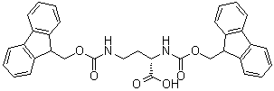 structure of CAS# 201473-83-8, (S)-2,4-Bis[[(9H-fluoren-9-ylmethoxy)carbonyl]amino]butanoic acid