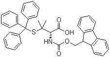 structure of CAS# 201532-01-6, N-(9-芴甲氧羰基)-S-三苯甲基-D-青霉胺