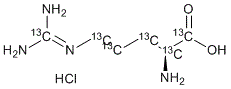 L-Arginine-<sup>13</sup>C<sub>6</sub> hydrochloride molecular structure (CAS 201740-91-2)
