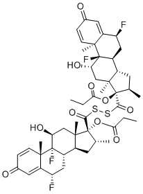 Desfluoromethyl Fluticasone Propionate Disulfide molecular structure (CAS 201812-64-8)