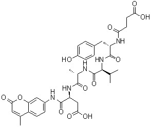 CAS # 201860-29-9, N-(3-Carboxy-1-oxopropyl)-L-tyrosyl-L-valyl-L-alanyl-N-(4-methyl-2-oxo-2H-1-benzopyran-7-yl)-L-alpha-asparagine