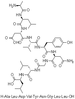 CAS # 201935-76-4, L-Alanyl-L-leucyl-L-alpha-aspartyl-L-valyl-L-tyrosyl-L-asparaginylglycyl-L-leucyl-L-leucine
