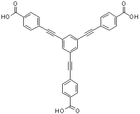 structure of CAS# 205383-17-1, 1,3,5-三(4-羧基苯基乙炔基)苯