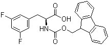 structure of CAS# 205526-24-5, N-芴甲氧羰基-3,5-二氟-L-苯丙氨酸