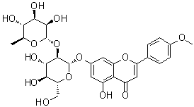 CAS # 20633-93-6, Acacetin 7-O-neohesperidoside, 7-[[2-O-(6-Deoxy-alpha-L-mannopyranosyl)-beta-D-glucopyranosyl]oxy]-5-hydroxy-2-(4-methoxyphenyl)-4H-1-benzopyran-4-one