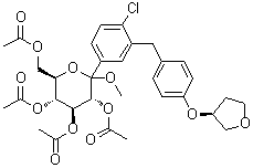 CAS # 2069942-68-1, Methyl 1-C-[4-chloro-3-[[4-[[(3S)-tetrahydro-3-furanyl]oxy]phenyl]methyl]phenyl]-D-glucopyranoside 2,3,4,6-tetraacetate