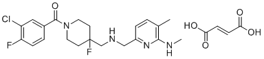 CAS # 208109-39-1, F13714 fumarate, (E)-but-2-enedioic acid,(3-chloro-4-fluorophenyl)-[4-fluoro-4-[[[5-methyl-6-(methylamino)pyridin-2-yl]methylamino]methyl]piperidin-1-yl]methanone