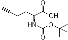 structure of CAS# 208522-16-1, (2S)-2-[[叔丁氧羰基]氨基]-5-己炔酸