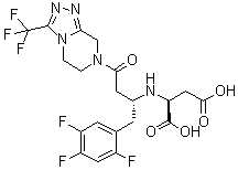 CAS 登录号：2088771-60-0, N-[(1R)-3-[5,6-二氢-3-(三氟甲基)-1,2,4-三唑并[4,3-a]吡嗪-7(8H)-基]-3-氧代-1-[(2,4,5-三氟苯基)甲基]丙基]-L-天冬氨酸