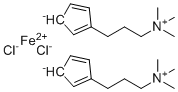 structure of CAS# 2093414-16-3, 1,1'-Bis[3-(trimethylammonio)propyl]ferrocene dichloride