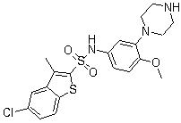 CAS # 209481-20-9, SB 271046, SB 737050, 5-Chloro-N-[4-methoxy-3-(1-piperazinyl)phenyl]-3-methylbenzo[b]thiophene-2-sulfonamide