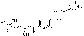 CAS # 2095200-69-2, (2R)-3-[[3-Fluoro-4-[6-(2-methyl-2H-tetrazol-5-yl)-3-pyridinyl]phenyl]amino]-1,2-propanediol 1-(dihydrogen phosphate)