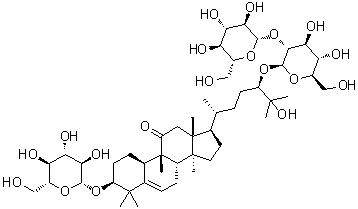 CAS # 2096516-68-4, (3beta,9beta,10alpha,24R)-24-[(2-O-beta-D-Glucopyranosyl-beta-D-glucopyranosyl)oxy]-3-(beta-D-glucopyranosyloxy)-25-hydroxy-9-methyl-19-norlanost-5-en-11-one