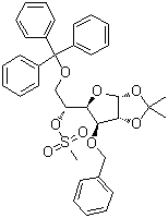 CAS 登录号：21090-86-8, 1,2-O-(1-甲基亚乙基)-3-O-(苯基甲基)-6-O-(三苯基甲基)-alpha-D-呋喃葡萄糖 5-甲烷磺酸酯