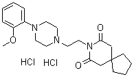 structure of CAS# 21102-95-4, 8-[2-[4-(2-Methoxyphenyl)-1-piperazinyl]ethyl]-8-azaspiro[4.5]decane-7,9-dione hydrochloride