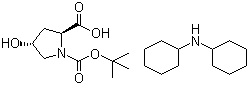 CAS # 21157-12-0, Dicyclohexylammonium (2S,4R)-1-(tert-butoxycarbonyl)-4-hydroxypyrrolidine-2-carboxylate, (2S,4R)-4-Hydroxy-1,2-pyrrolidinedicarboxylic acid 1-(1,1-dimethylethyl) ester compd. with N-cyclohexylcyclohexanamine (1:1)