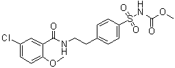 CAS # 21165-77-5, [[4-[2-[(5-Chloro-2-methoxybenzoyl)amino]ethyl]phenyl]sulfonyl]carbamic acid methyl ester