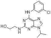 structure of CAS# 212779-48-1, 2-[[6-[(3-Chlorophenyl)amino]-9-(1-methylethyl)-9H-purin-2-yl]amino]ethanol