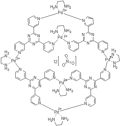 CAS # 213113-25-8, Hexakis(1,2-ethanediamine)tetrakis[mu3-[2,4,6-tri(3-pyridinyl)-1,3,5-triazine]]hexapalladium dodecanitrate