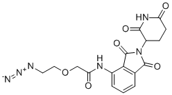 CAS # 2133360-04-8, Pomalidomide-PEG1-azide, 2-(2-azidoethoxy)-N-[2-(2,6-dioxopiperidin-3-yl)-1,3-dioxoisoindol-4-yl]acetamide