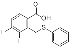 structure of CAS# 2136287-65-3, 3,4-Difluoro-2-((phenylthio)methyl)benzoic acid