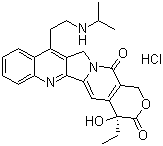 CAS # 213819-48-8, Camtobell hydrochloride, (S)-4-Ethyl-4-hydroxy-11-[2-(isopropylamino)ethyl]-3,4,12,14-tetrahydro-1H-pyrano[3',4':6,7]indolizino[1,2-b]quinoline-3,14-dione hydrochloride