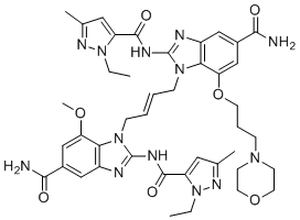 CAS # 2138498-18-5, diABZI STING agonist-1, Tautomerism, 1-[(E)-4-[5-carbamoyl-2-[(2-ethyl-5-methylpyrazole-3-carbonyl)amino]-7-(3-morpholin-4-ylpropoxy)benzimidazol-1-yl]but-2-enyl]-2-[(2-ethyl-5-methylpyrazole-3-carbonyl)amino]-7-methoxybenzimidazole-5-carboxamide