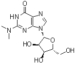 CAS # 2140-67-2, N2,N2-Dimethylguanosine, 2-Dimethylamino-6-oxypurine riboside, N,N-Dimethylguanosine, 2,2-Dimethylguanosine