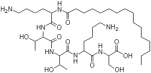 CAS # 214047-00-4, N2-(1-Oxohexadecyl)-L-lysyl-L-threonyl-L-threonyl-L-lysyl-L-serine