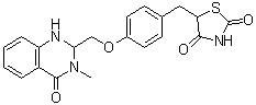 CAS # 214285-55-9, 5-[[4-[(1,2,3,4-Tetrahydro-3-methyl-4-oxo-2-quinazolinyl)methoxy]phenyl]methyl]-2,4-thiazolidinedione