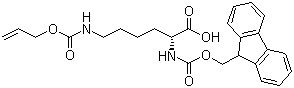 structure of CAS# 214750-75-1, N-Fmoc-N'-烯丙氧基羰基-D-赖氨酸