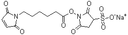 structure of CAS# 215312-86-0, 1-[[6-(2,5-Dihydro-2,5-dioxo-1H-pyrrol-1-yl)-1-oxohexyl]oxy]-2,5-dioxo-3-pyrrolidinesulfonic acid sodium salt