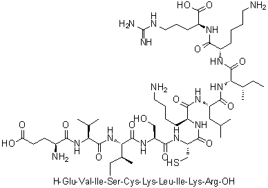 CAS 登录号：215530-58-8, L-alpha-谷氨酰-L-缬氨酰-L-异亮氨酰-L-丝氨酰-L-半胱氨酰-L-赖氨酰-L-亮氨酰-L-异亮氨酰-L-赖氨酰-L-精氨酸