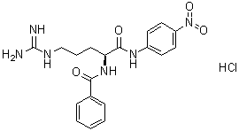 structure of CAS# 21653-40-7, Nalpha-Benzoyl-L-arginine-p-nitroanilide hydrochloride