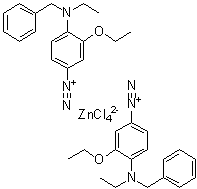 CAS # 21723-86-4, Bis[4-(benzylethylamino)-3-ethoxybenzenediazonium]  tetrachlorozincate