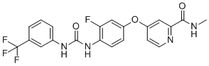 4-(3-fluoro-4-(3-(3-(trifluoromethyl)phenyl)ureido)phenoxy)-N-methylpicolinamide molecular structure (CAS 2188236-16-8)