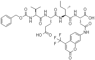 CAS # 219138-06-4, N-[(Phenylmethoxy)carbonyl]-L-valyl-L-alpha-glutamyl-L-isoleucyl-N-[2-oxo-4-(trifluoromethyl)-2H-1-benzopyran-7-yl]-L-alpha-asparagine