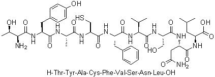 CAS # 219562-84-2, L-Threonyl-L-tyrosyl-L-alanyl-L-cysteinyl-L-phenylalanyl-L-valyl-L-seryl-L-asparaginyl-L-leucine