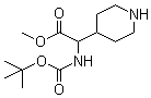 structure of CAS# 219832-76-5, alpha-[(叔丁氧羰基)氨基]-4-哌啶乙酸甲酯