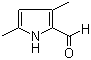 CAS # 2199-58-8, 3,5-Dimethylpyrrole-2-carboxaldehyde, 3,5-Dimethyl-1H-pyrrole-2-carbaldehyde