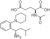 structure of CAS# 219921-94-5, (S)-3-甲基-1-[2-(1-哌啶基)苯基]丁胺 N-乙酰-L-谷氨酸盐