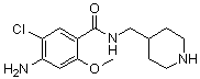 structure of CAS# 220032-26-8, 4-Amino-N-((4-piperidinyl)methyl)-5-chloro-2-methoxybenzamide