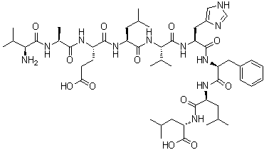 CAS 登录号：220111-11-5, L-缬氨酰-L-丙氨酰-L-alpha-谷氨酰-L-亮氨酰-L-缬氨酰-L-组氨酰-L-苯丙氨酰-L-亮氨酰-L-亮氨酸